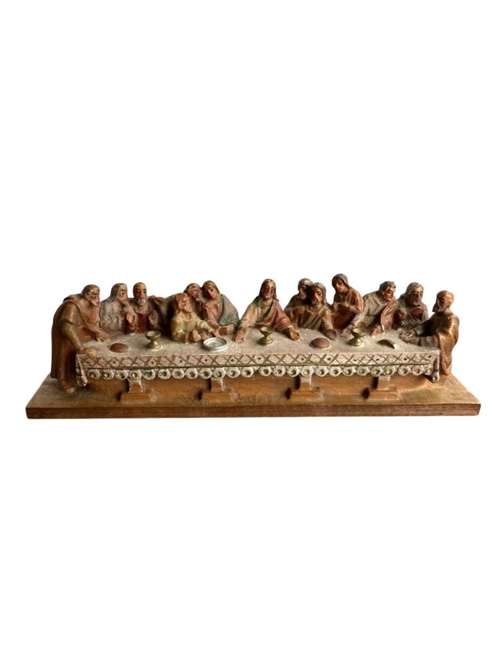 Schmid-Linder Near The Lion Monument Hand Carved Last Supper Wood Carving Jesus